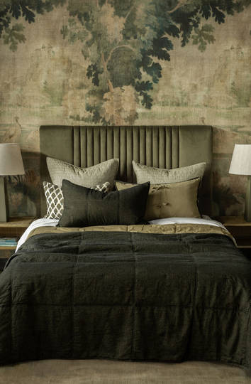 Bianca Lorenne Noma Midnight Moss Bedspread | Luxury Linen Bedspread NZ